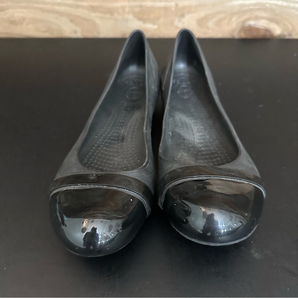 CROCS‎ Brynn Ballet Cap Toe Flats Womens Size 9 Black Slip On Career Shoes - Picture 4 of 8